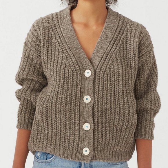 Babaa Sweaters - Babaa Cardigan No 19 Mini in Dark Mist